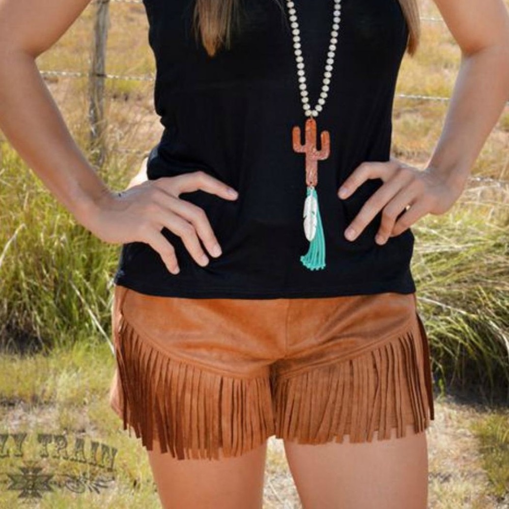 Any Fringe of Mine-Rust shorts